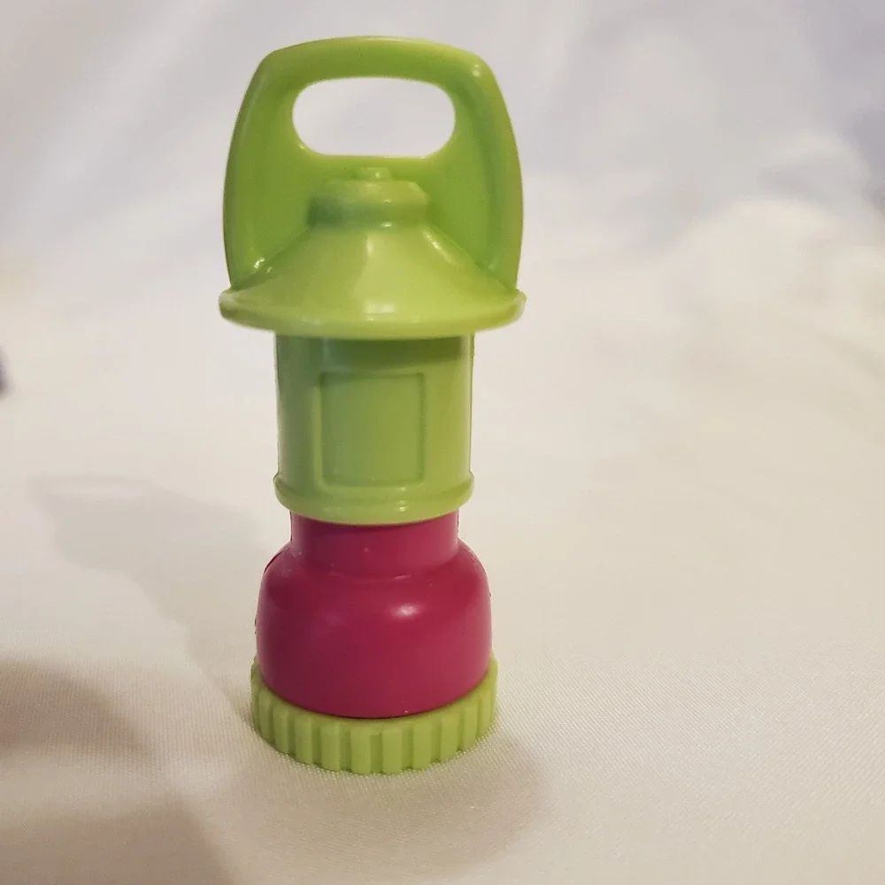 FISHER PRICE Loving Family Dollhouse Backyard CAMPING‎ LANTERN LAMP Green pink